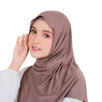 jilbab shawl pashmina Ishana Pashmina Instan Oval Jersey - Muslim Cantik Jilbab Kerudung Hitam spand