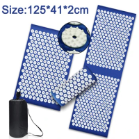 Long Acupressure Massage Mat Foot Pillow Set Relieve Muscle Pain Round Spikes Stress Back Body Spiky Cushion Yoga Pad