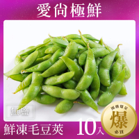 【愛尚極鮮】團購爆量鮮凍綠寶毛豆莢-無鹽10包組(200g±10%)