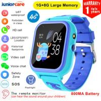 4G Smartwatch Children 1G+8G Video Call Phone Watch Call Back Monitor SOS GPS Tracker Face Lock Waterproof Smart Watch Kids Gift