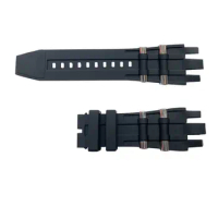 for Invicta Subaqua Reserve GMT Watch Bands Replacement Strap with with Metal Inserts -Black Rubber Silicone Invicta Watch Strap