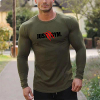 Male Gym Sport Compression Fitness Long Sleeve Tshirt Jogging Training tops slim Sportswear for Men Running T-shirt