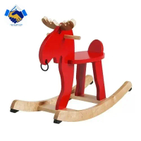 Mainan Edukasi  Anak Rusa Ayun  Mainan Kayu Rusa Jungkat Jungkit Warna Merah Karet