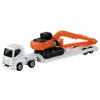 TOMICA 多美小汽車 143 日立建機Hitachi 油壓挖土機ZX210-7 SLF & 重機搬運車 【鯊玩具】