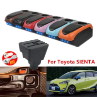 For Toyota SIENTA Armrest box For Toyota SIENTA car armrest box Internal Retrofit USB charging cup holder Car Accessories