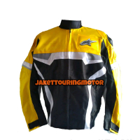 Jaket motor allpin yellow touring tebal safety riding full protektor waterproof anti air vintage pre
