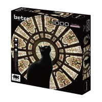 botop - 教堂貓 1000片 正版拼圖 閃光磨砂觸感黑卡 10506