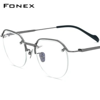 FONEX Pure Titanium Glasses Women Vintage Square Eyeglasses Men Spectacles Eyewear BYY0041