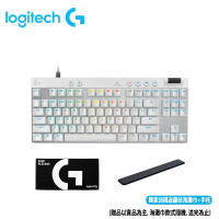 【Logitech 羅技】PRO X TKL RAPID 80% 可拆式有線電競磁軸鍵盤-白色