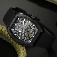jam tangan pria belleda 9644 automatic strap rubber tahan air garansi original mewah