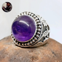 Cincin Pria Kecubung Kristal Perak 925