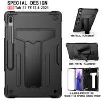 For Samsung Galaxy Tab S7 Fe Case, Hybrid Rugged Durable Tablet PC Skin Stand Shell For Galaxy Tab S8 Plus 5G Case/S7 Plus 12.4