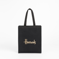 Britain Harrods Simple Gold Letter Embroidery Canvas Bag Casual Trend Youth Tote Bag Handbag Shoulde