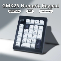 แป้นตัวเลขแบบกลไกไร้สาย, GMK26, VIA/QMK ตั้งโปรแกรมได้, ปะเก็นสำหรับสลับร้อน, คีย์บอร์ดตัวเลข, Backl