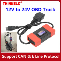 12V to 24V OBD Truck Converter Heavy Duty Diesel Adapter Cable for Thinkdiag Launch X431 Easydiag2.0/3.0 K-Line Golo 3 Scanner