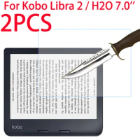 2PCS For Kobo Libra H2O 2019 For Kobo Libra 2 2021 7.0 Inch Tempered Glass Screen Protector Ereader Protective Film Fit Screen