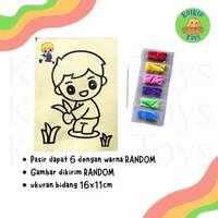 Mainan edukasi anak Mewarnai pasir ukuran sedang mainan pasir anak stiker melukis pasir Perempuan