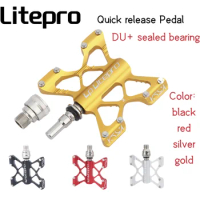Litepro K5 Quick Release Pedal Widened Non-Slip Ultralight Aluminum Alloy DU Sealed Bearing Folding Bike Pedals MTB Bicycle Part