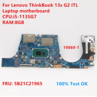 19869-1 For Lenovo ThinkBook 13s G2 ITL Laptop Motherboard With CPU:i5-1135G7 FRU:5B21C21965 100% Test OK