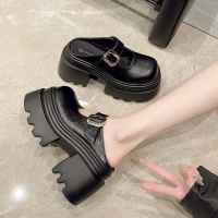 Closed Toe Half Slippers, 8cm Thick Sole, For Women, New Style Spring 2025, Small Height Increase, L