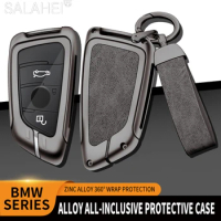 Zinc Alloy Car Key Case Cover Shell For BMW X1 X3 X5 X6 X7 1 3 5 6 7 Series G20 G30 G11 F15 F16 G01 G02 F48 Keyless Accessories