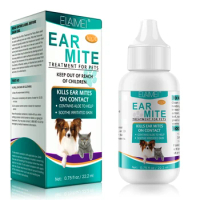 Cat &amp; Dog Ear Cleaner Drops Wash Solution Yeast Otic Infection Treatment &amp; Itchy Ear Relief- Aloe Ear Mite Treatment for pets