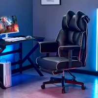 Modern Luxury Office Chair Ergonomic PU Leather Waist Support Gaming Office Chair Vanity Boss Cadeira Office Furniture Single