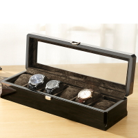 錶盒 手錶收納盒 手錶收藏盒 手錶盒收納盒木質歐式家用簡約復古天窗手錶展示盒收藏盒3格錶位『YJ01128』