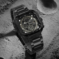 Evans Jayden Jam Tangan Pria 9596 Rantai Stainless Steel Chronograph Kaca Sapphire Water Resistant 1