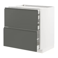 METOD/MAXIMERA 廚櫃組合, 白色/voxtorp 深灰色, 80x60x80 公分