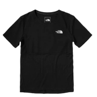 【The North Face】男 吸濕排汗防潑水短袖T恤_亞洲版型.休閒衫.運動上衣(5374-JK3 黑色 V)