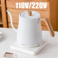 110V/220V Electric Kettle 800ml Hand Brew Coffee Pot Gooseneck Jug Slender Mouth Pot 304 Stainless Steel Kettle Teapot 1000W