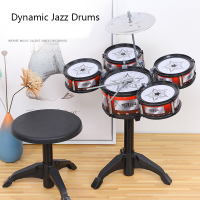New Children Jazz Drum Toy Musical Instruments Toys Cymbal Sticks Rock Set Hand Drum Kids 5 Drums Set Funny Gift for Boys Girls
