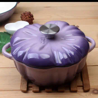New Product 20cm Purple Small Cast Iron Pumpkin Enamel Pot Stew Pot Pot Pot Stockpot