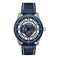 POLICE 潮流光速多功能腕錶-鋼色X藍色-15410JSTBL-04