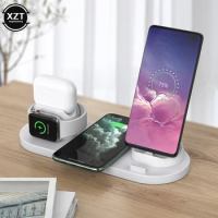 6 in1 10W Wireless Charger Stand Dock for iPhone 11 Pro Xs Max 8 X Fast Wireless Charging for Apple Watch 5 4 3 2 Airpods Pro 2