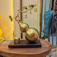 新中式家居工藝品擺件五福臨門紅葫蘆客廳電視櫃玄關櫃酒櫃裝飾品