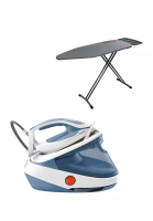 TEFAL Tefal Pro Express Ultimate II Steam Generator with Ironing Board GV9710 - 2800W, up to 7.6 bar pressure, 580g/min steam boost, No burn - safe for all fabrics, Made in France
