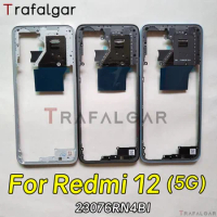 Middle Frame For Xiaomi Redmi 12 5G Middle Housing Bezel Plate Replacement 23076RN4BI
