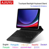 AJIUYU Wireless Touchpad Keyboard With Backlight For Samsung Galaxy Tab S9 FE SM-X510 X516B 10.9" A9+ S7 S8 A8 S6 Lite Tablet