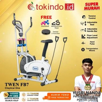 Twen FB7 Sepeda Statis Alat Fitness Orbitrack Fan Bike Multi Fungsi FB7 Putih 2tahun