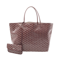【二手名牌BRAND OFF】GOYARD 高雅德 酒紅色 PVC塗層帆布 Saint Louis GM 托特包