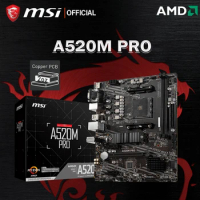 MSI AMD A520M PRO Motherboard Support Ryzen CPU R3 R5 R7 5000 &amp; 3000 Series Mainboard AM4 M.2 NVME Dual Channel DDR4 Full New