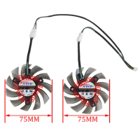 75MM FD7010H12S 12V 0.35A GTX1050Ti GTX760 GTX660 GTX750Ti Video Card Fan For ASUS GTX 760 750Ti 660