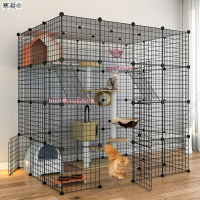DIY貓籠家用別墅超大自由空間室內大型貓屋貓舍大號三兩層貓咪窩.
