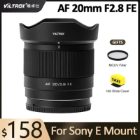 VILTROX 20mm F2.8 Full Frame Large Aperture Ultra Wide Angle Auto Focus Camera Lens for Sony E Mount ZVE10 ILCE-7M4 A6000