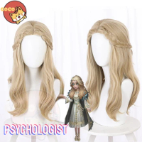 CoCos Game Identity V Psychologist Feathered Cloak Cosplay Wig The Psychologist Cosplay Feathered Cloak Cosplay Gold Curly Hair