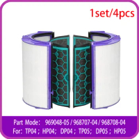 360° Combi Glass HEPA Filter &amp; Activated Carbon Filter For Dyson TP04 HP04 DP04 TP05 DP05 HP05 Air Purifier