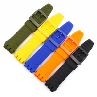Watch accessories silicone strap men suitable for Swatch rubber strap female beach spree suuk400suuw100 bracelet 21mm watch band