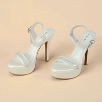 Sandal Wanita High Heels 13cm Funny 38 White